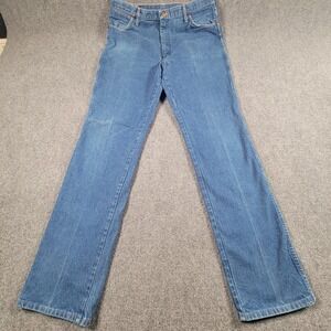 Vintage Wrangler Jeans Men Tag 38x36 Blue Denim Slim Fit Cowboy Cut Made USA 90s